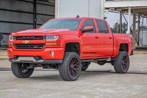 Chevrolet Silverado 1500 Tow Hook to Shackle Conversion Kit - Front - Rough Country - D-Ring Combo - Black - '14-'18